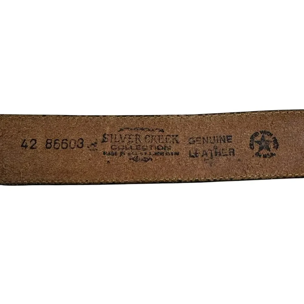 Vintage Brown Leather Belt - Men's 42 - Silver Creek Collection Made in USA